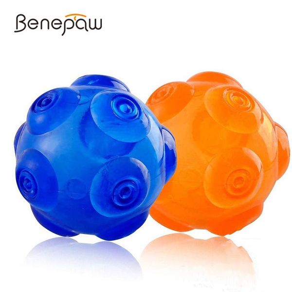 Игрушки Benepaw, неразрушимый жевательный шарик для собак, маленький, средний, большой, нетоксичная пищалка, нерегулярные удары, игрушки для домашних животных, чистка зубов, игровая игра