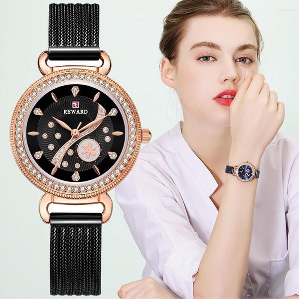 Начатые часы uthai CQ50 Top Women Women Quartz Watch Ladies Rose Golds Clocks Milan Luxury Mesh леневые канцелярии.
