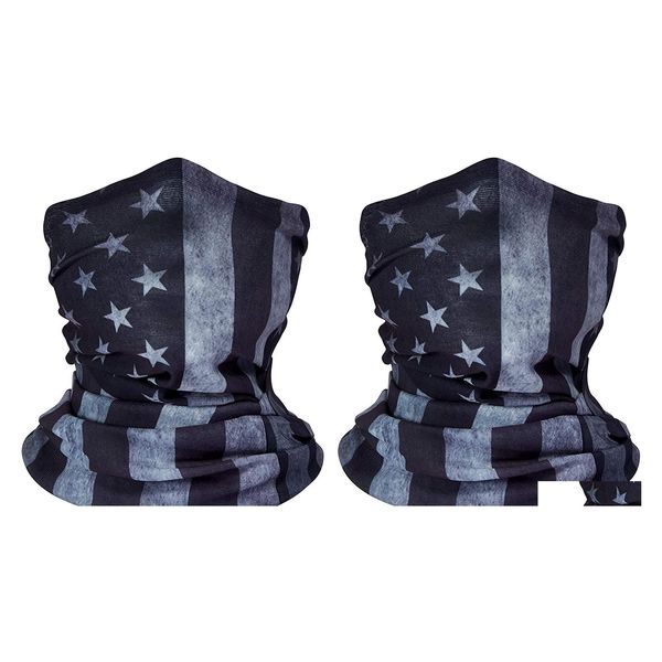 Roupa de motocicleta Roupa de corrida 2x Bandeira americana Bandana ao ar livre Máscara de face Microfiber