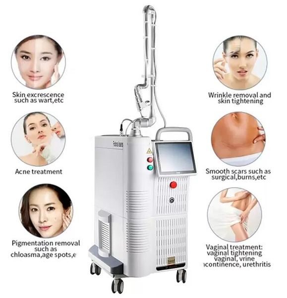 Beste Qualität 60w Co2 Fractional Laser Aknenarbenentfernung Hauterneuerungsbehandlung Skin Whitening Tattoo Remover Stretch Markets Removal 10600nm Maschine