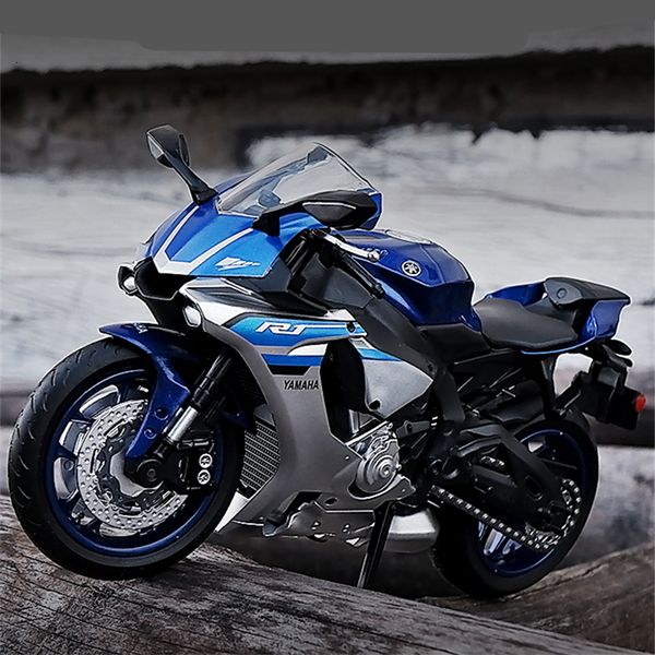 Diecast Model 1 12 Yamah YZF R1 Alloy Racing Sports Motorcycle Simulation Diecast Metal Cross-country Motorcycle Model Collection Kid Toy Gift 230509