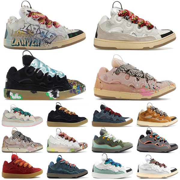 Lanvin Lanvins 2023 Scarpe da corsa in maglia di design da corsa da uomo donna Laceup straordinaria sneaker in pelle guscio in pelle sneaker in gomma in gomma in gomma in 【code ：L】