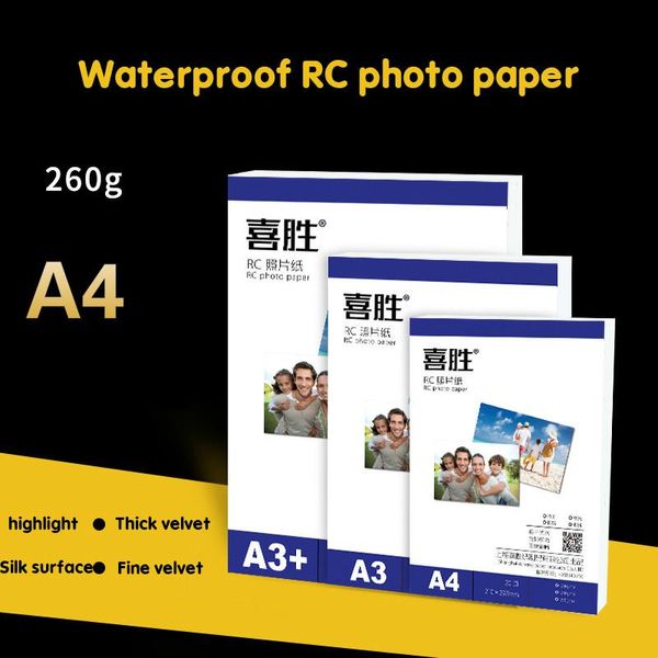 Papel 20heets de 260g A4 colorido páginas com papel fotográfico de alto brilho RC Paptho