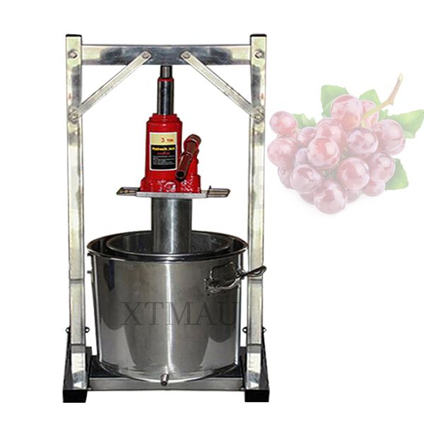 Comercial 22L Capacidade Manual do espremedor de frutas hidráulicas/manual Máquina de prensa de uva em aço inoxidável/máquina de prensagem de vinhos de uva pequena