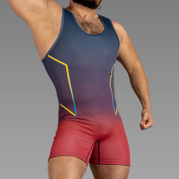 Fitnessbekleidung Wrestling Singlets Triathlon Bodysuit Fitnessstudio atmungsaktiv Sport Skinsuit Bademode Marathon Laufen Gewichtheben PowerLifting 230506