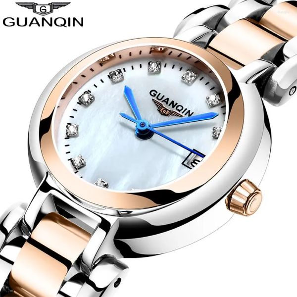 Armbanduhren GUANQIN Damenuhr Luxus Perle Zifferblatt Wasserdicht Kleid Montre Femme Mädchen Damen Mode Quarz Relogio Feminin