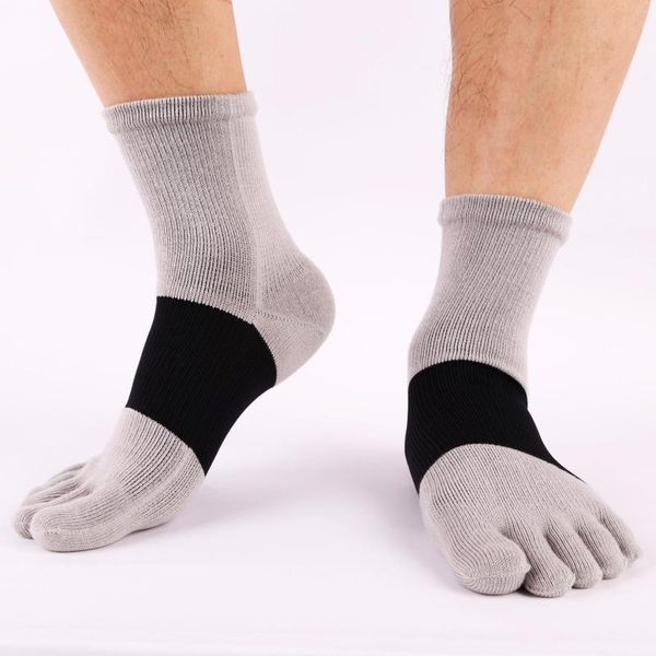Мужские носки пять пальцев мужчины длинные трубки хлопок и нейлоновое давление высокие ноги спорт