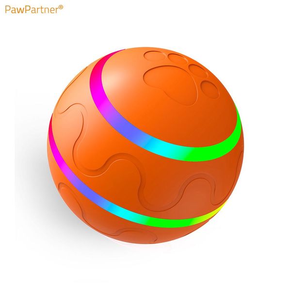 Oyuncaklar Pawpartner Interactive Dog Led Ball Toys Dayanıklı Hareket Aktif Etkinleştirilmiş Otomatik Haddeleme Şarj edilebilir Bal