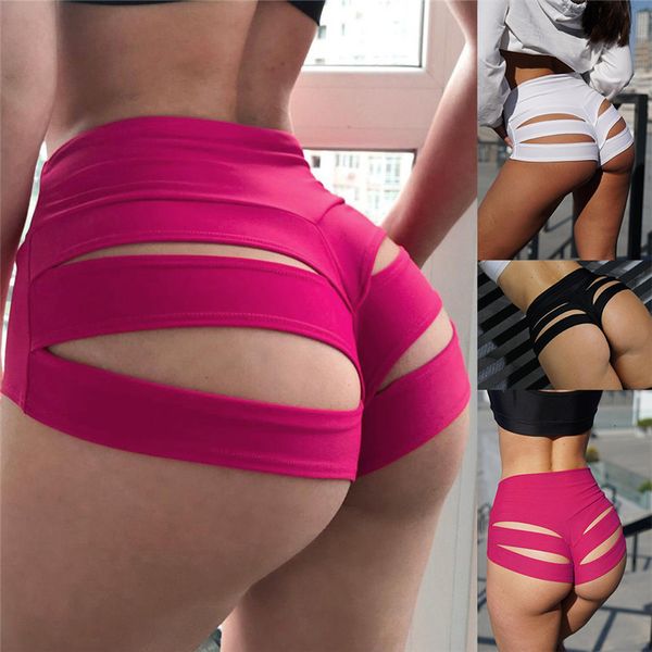 Damen Shorts Frauen Sexy Eng anliegende Schlüpfer Shorts Damen Einfarbig Aushöhlen Shorts Weibliche Party Nachtclubwear Damenbekleidung 230509