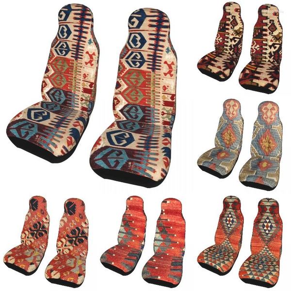 Coprisedili per auto Aksaray Tribal Antique Kilim turco Copertina con stampa 3D Bohemian Automobiles Adatto per SUV o Van Auto 2PC