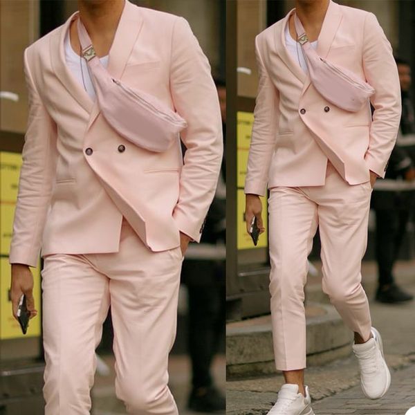 Herrenanzüge Blazer Sommer Pink Designs Herrenanzüge Lässige Bräutigam Smoking Masculino Mann Outfit Heimkehr Party Lose Zweiteiler Kostüm 230509