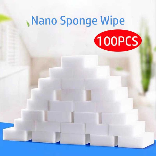 Esponjas de limpeza 30/50/100pcs Maga Magic Eraser para o escritório da cozinha Banheiro em casa Nano Limpeza Limpeza 10x6x2cm Y23