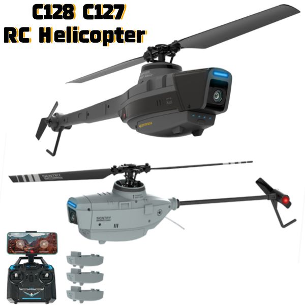 Intelligenter Uav C128 C127 RC Hubschrauber 720P HD Kamera Fernbedienung Quadcopter 2 4GHz 4CH Elektronisches Gyroskop Flugzeug Flugzeug Spielzeug Geschenke 230508