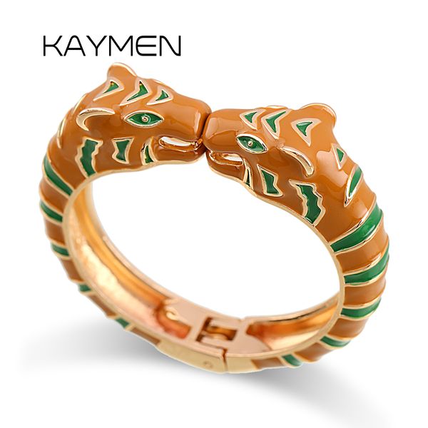 Очарование браслетов Kaymen St Emamel Красочная Tiger Brangle Bracelet For Women Girls заявление многоцветно -мод