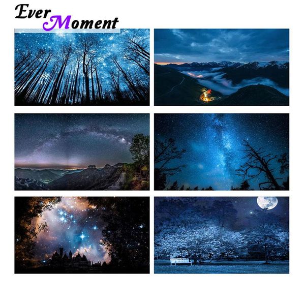 Stitch Ever Moment Diamant Malerei Sternenhimmelbaummond landschaftlicher Stickerei