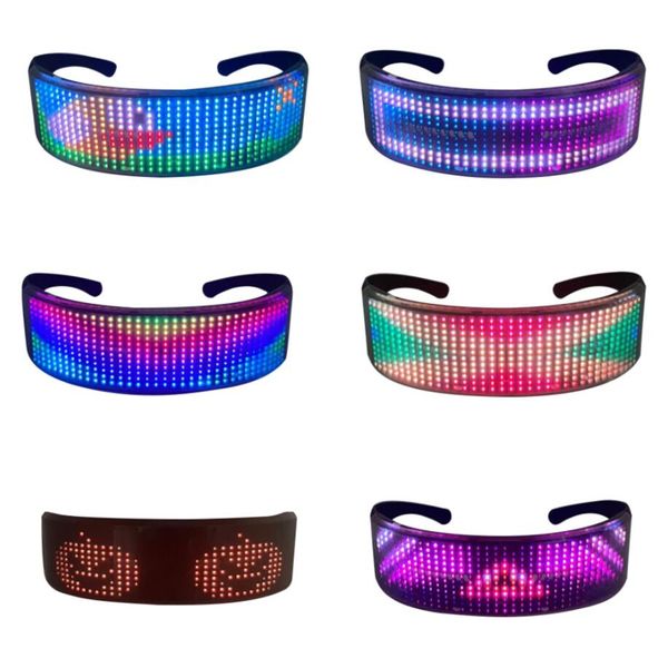 Futuristische Brillen DIY leuchtende Gläser Prop für Party Bar Festival Leistung elektronische LED Bluetooth glänzende Gläser