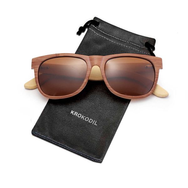 Rahmen Neue Modetrendfarbe Imitation Holzwolle Bambusfuß Outdoor-Sonnenbrille polarisierende Linsen