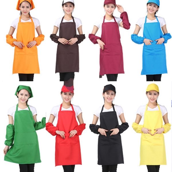 Aventais adultos de bolso artesanato cozinheiro assado aventais de arte adulta pintando cores sólidas aventais aprimor de cozinha babador de avental personalizável