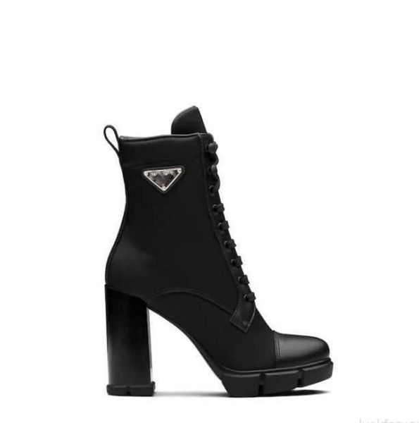 Stivali di design in pelle e tessuto di nylon di lusso Stivaletti da donna di lusso Biker Australia Platform Heels Sneakers invernali con scatola