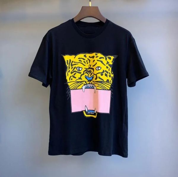T-shirt estiva da donna T-shirt da uomo con lettere Animal Printted Designer leopardo manica corta T-shirt da donna Top casual Abbigliamento 2 colori M-2XL
