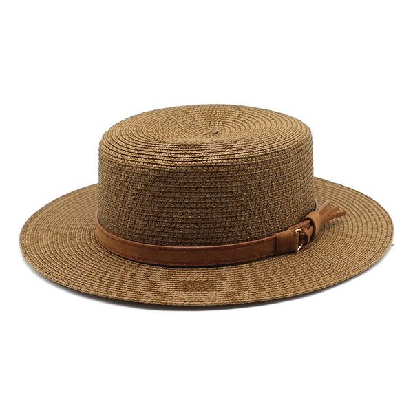 Британская ретро -соломенная шляпа для мужчин и женщин летние путешествия по солнечному набору.