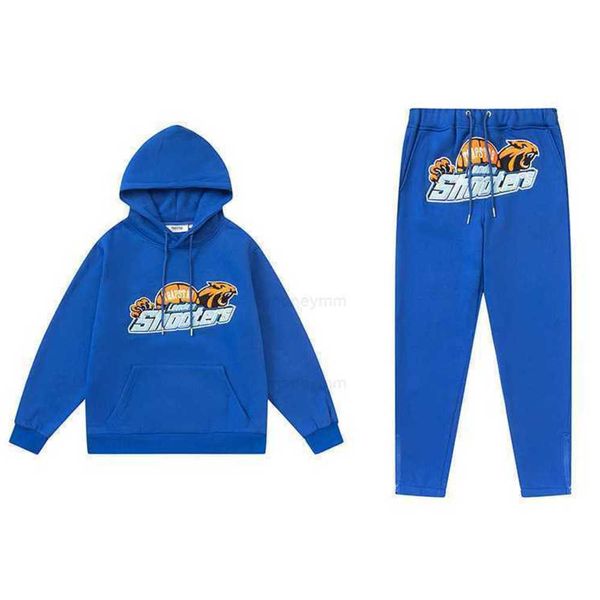 Roupas de grife Moletons Masculinos Agasalhos com Capuz Trapstar Blue Tiger Head Toalha Bordado Suéter de Pelúcia Calças Street Plush Manga Comprida Tops de Moda Casual