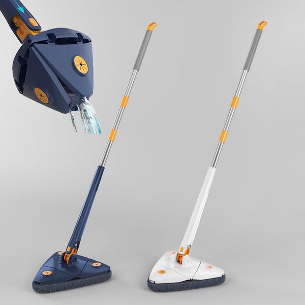 MOPS 360 ° Triangular rotativo de 1,3 m de limpeza doméstica Janela de limpeza Squeeze Home Rotary Broom Tool 230510