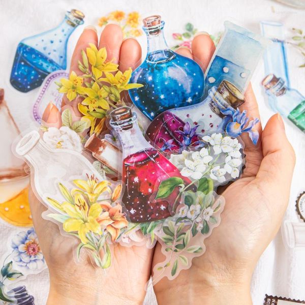 Hediye Sargısı 20 PCS/Paket INS Çiçekler Şişe Etiketleri Dekoratif DIY Scrapbooking Günlük Aksesuarlar El Sanatları Malzemeleri