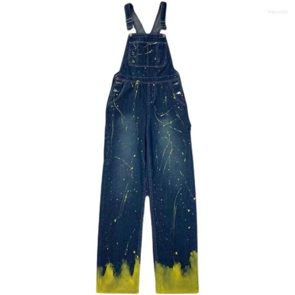 Frauen Jeans 2023 Vintage Denim Overalls Frauen Sommer Koreanischen Stil Hosen Lose Breite Bein Overalls Flut Casual Alle Spiel plus Größe