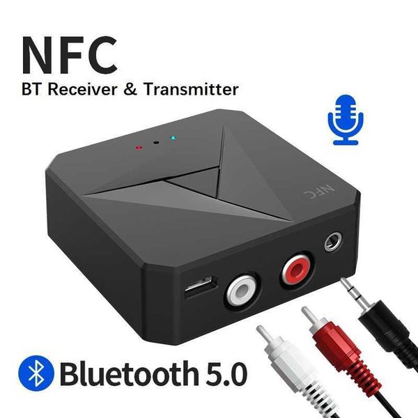 2 em 1 Transmissor Bluetooth NFC Bluetooth Receiver 3.5 Aux Car Orador RCA Bluetooth Chamada