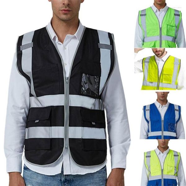 Giacche da corsa Giacca da ciclismo da uomo Gilet riflettente Uomo Lavoro su strada Pullover Camicetta senza maniche Camicetta senza maniche Outdoor Night 3S11