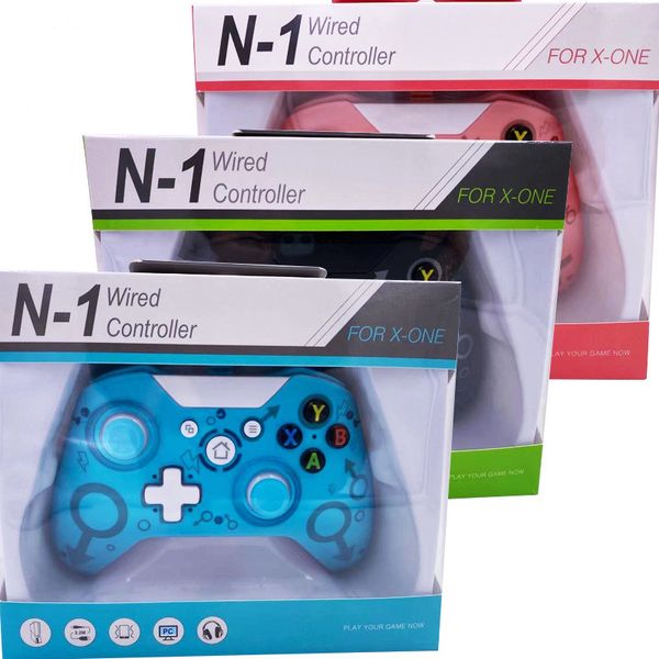 Xbox One Video Oyunu için USB Kablolu Denetleyici Microsoft Xbox One Slim Gamepad Controle için Joypad Paket Perakende Kutusu ile Windows PC için