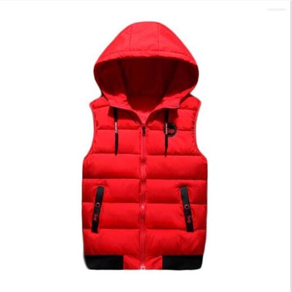 Herren Daunen Winter koreanische Version dünne Jugend dicke Baumwollweste mit Kapuze Weste Jacke Westen Mantel