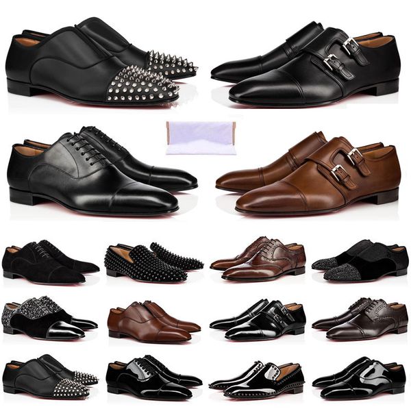 Abito da uomo di design, scarpe con plateau, fondo bianco, pelle scamosciata nera, rivetti, slip on, abito da uomo, scarpa da sposa per feste di lavoro con scatola