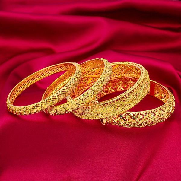 Pulseira feminina Bracelet Wedding Classic Classic Luxury Jóias Real 18k Color Gold Solid Lady Jewelry Gift
