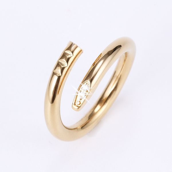 Кольца для ногтей Кольцо Любви Дизайнерские Ювелирные Изделия Сталь Розовое Золото Серебро Бриллиант Мода Классический Простой Свадебный Помолвочный Подарок для Любителей Пар Женщины Мужчины Девушки