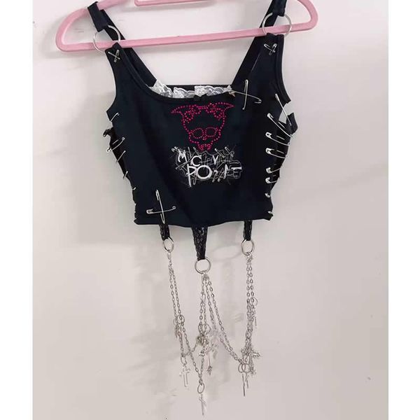 Serbatoi da donna Camis y2k accessori crop top s moda bustier t shirt abiti gotici fata grunge halter 230510