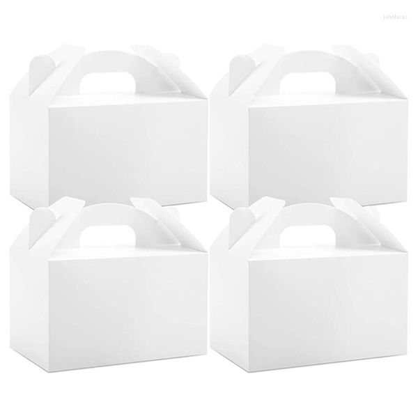 Enrole de presente 48 pacote de pacote branco tratamento de gabilas de favor caixas kit de peças de papel para chuveiro de aniversário 6x3.5x3.5 polegadas