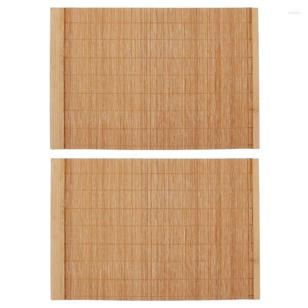 Tapetes de mesa Bamboo Placemat Tea Placemats Mat Mat Japanese Slat Bandeja Runner Dining Conjunto Colo