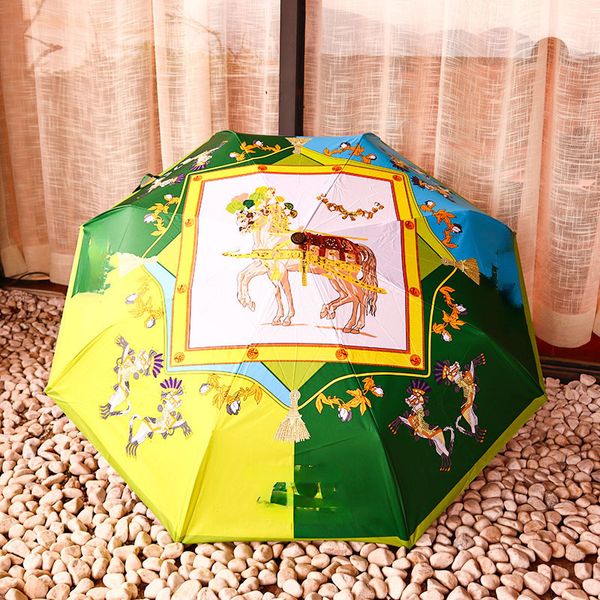 Top Retro Carriage Big Brand Sun Umbrella Automatic Sun Protection Protection UV Sun Umbrella Tide Brand