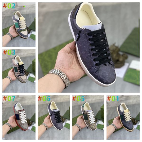 7 Style Casual Designer Luxury Brand Casual Uomo Scarpe piatte Outdoor Striped Retro Sport Outdoor Sneakers Scarpe Classiche Scarpe da uomo taglia 36-47