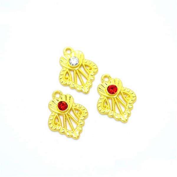 Charms Bk 300pcs mini 18x14 мм золотой кулон в цвете в форме сердца, хорош для ожерелья для браслета, украшения, капля доставка Jewelr Dhdik
