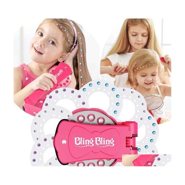 Beauty Fashion 360 Gems Kit Bling Deluxe Set Playing House Toy Trucco Gioca Vetro Cristallo Diamanti Decorazione artistica Fai da te Ragazze Capelli De Dhpon