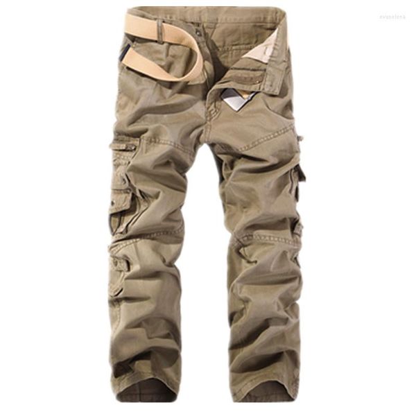 Calça masculina Men 2023 Cargo Casual Casual Algodão General Troushers Easy Wash Autumn Exército Green Joggers Male Drop