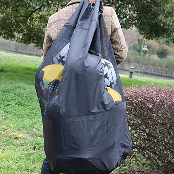 Sacos de armazenamento bolsa de futebol transportando saco malha pesada em grande capacidade resistente a desgaste o volle portátil de basquete à prova d'água ajustável