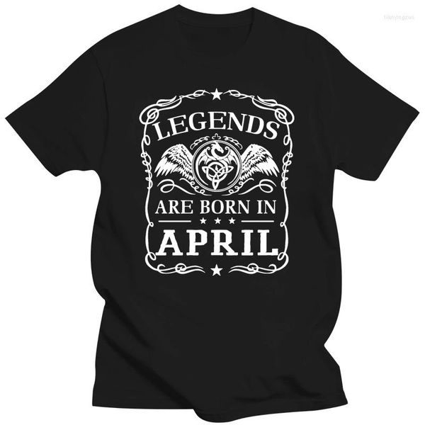 Herren-T-Shirts, klassische Legenden sind im April, Vater-T-Shirts, O-Ausschnitt, reine Baumwolle, individuelle T-Shirts, bedrucktes T-Shirt in Top-Qualität