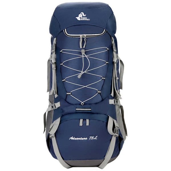 Knight 75L Outdoor 2023 Neuer großer Rucksack für Wandern, Camping, wasserabweisend, Trekking-Taschen, Rucksack mit Regenmantel, P230511