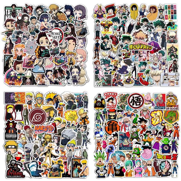 200PCS Lot Classic Anime Graffiti Stickers 4 Style Mix Impermeabile Manga Comic Laptop Patch Decalcomanie per moto Bicicletta Bagagli Skateboard Phone Pad