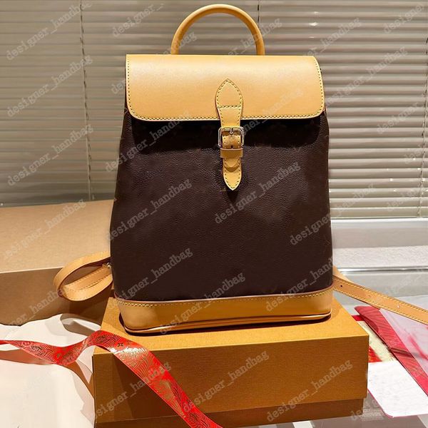 Модные рюкзак сумки Montsouris BB Женщины коричневый цветок открытый дизайнер буквы Vintage Double rapb Сумка сумочка