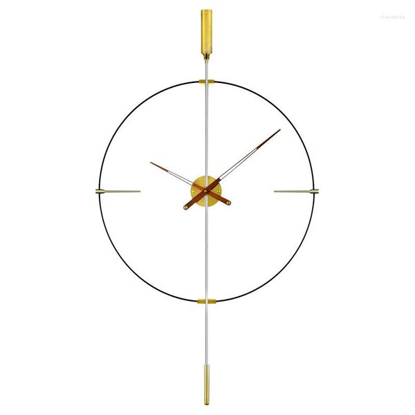 Orologi da parete Spagna Grande orologio di lusso moderno Pendolo in metallo Led Decor House Camera da letto silenziosa Soggiorno Decorazione LQQ99YH